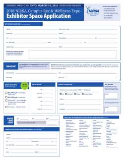 2018 Exhibitor Application Form