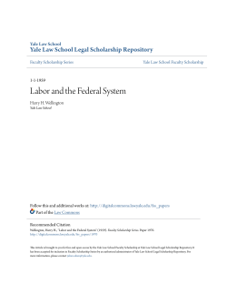 Labor and the Federal System - Yale Law School Legal Scholarship
