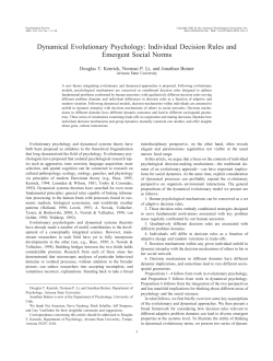 Dynamical Evolutionary Psychology: Individual Decision Rules and