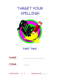 spelling programme - Archbishop Tenison`s CE High School