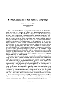 Formal semantics for natural language