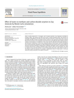 Effect of water on methane and carbon dioxide sorption in clay