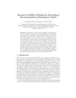 Bayesian Credibility Modeling for Personalized Recommendation in