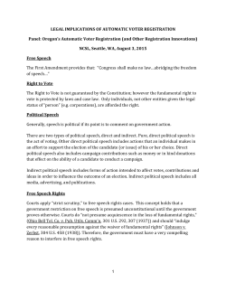 LEGAL IMPLICATIONS OF AUTOMATIC VOTER REGISTRATION