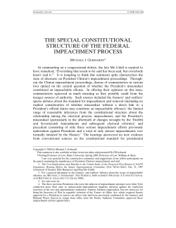 The Special Constitutional Structure of the Federal Impeachment