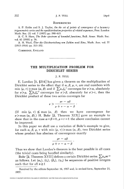 THE MULTIPLICATION PROBLEM FOR DIRICHLET SERIES