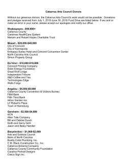 Cabarrus Arts Council Donors Without our generous donors, the