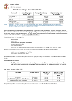 Heights College 2017 Fee Schedule Tuition Fees and Charges
