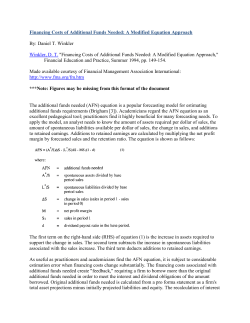 Financing Costs of Additional Funds Needed: A Modified Equation