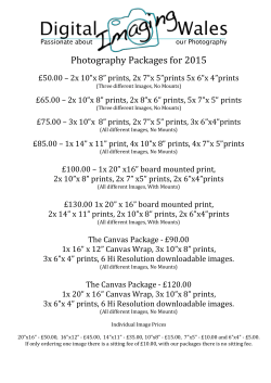 Photography Packages for 2015