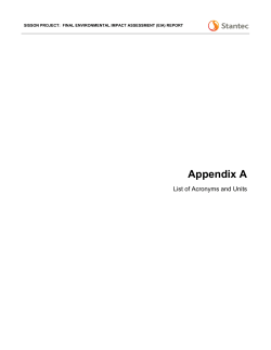 Appendix A - List of Acronyms and Units