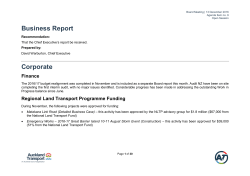 Business Report - Auckland Transport