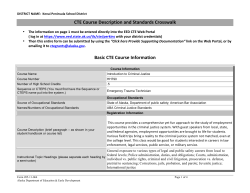 CTE Course Description and Standards Crosswalk Basic CTE