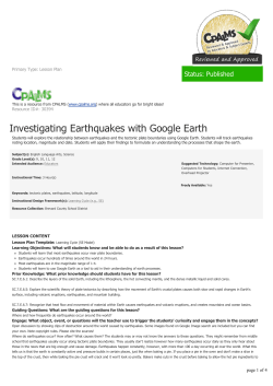 Investigating Earthquakes with Google Earth