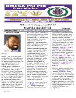 Chapter NEWSLETTER - Mu Nu Chapter, Omega Psi Phi Fraternity