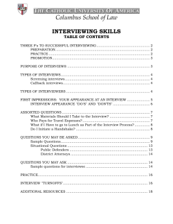 interviewing skills - The Columbus School of Law