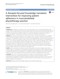 A therapist-focused knowledge translation intervention for improving
