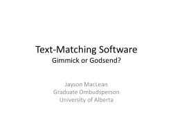 Text-Matching Software Gimmick or Godsend?