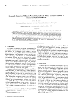 Economic Impacts of Climate Variability in South Africa and
