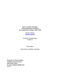 States, Conflict and Islam: A Reconsideration of Jihād in the Gambia