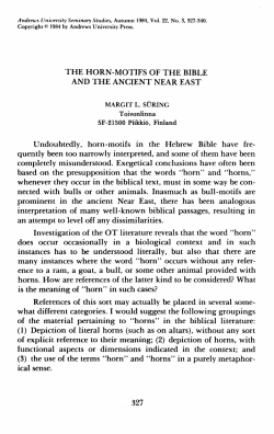 The Horn-Motifs of the Bible and the Ancient Near East