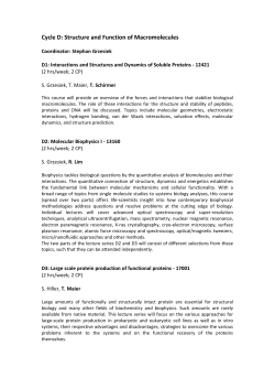 Cycle D: Structure and Function of Macromolecules