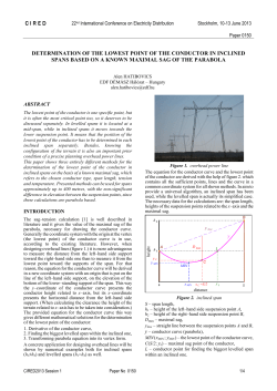 Determination of the lowest point of the conductor in inclined spans
