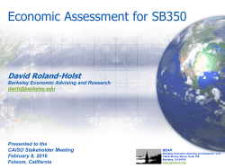 Presentation - SB350 Economic Assessment - BEAR