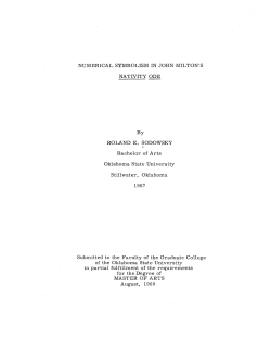 NUMERICAL SYMBOLISM IN JOHN MILTON`S NATIVITY ODE By