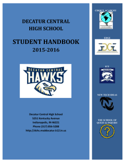 Decatur Central High School Student Handbook 2013-2014