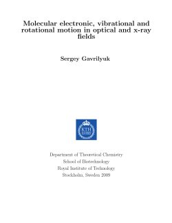 Molecular electronic, vibrational and rotational motion in optical and