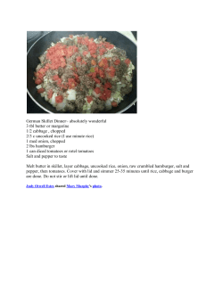 German Skillet Dinner~ absolutely wonderful 3 tbl butter or