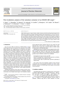 Post-irradiation analysis of the tantalum container of an ISOLDE LBE