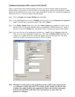 Graphing an Interaction in SPSS version 15: LINE GRAPH There is