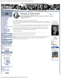 Dwight D. Eisenhower: Statement by the President Upon Signing the