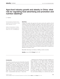 Agro-food industry growth and obesity in China