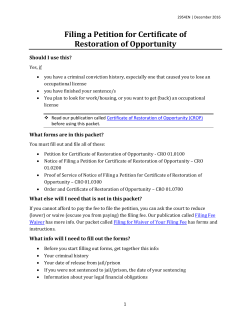 Filing a Petition for Certificate of Restoration of Opportunity