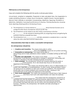 POB Exercise on the Entrepreneur pdf