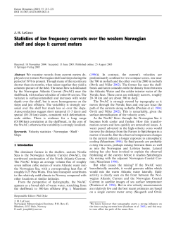 Statistics of low frequency currents over the western Norwegian