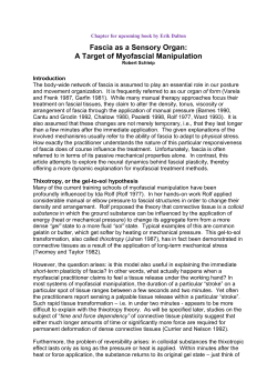 Fascia as a Sensory Organ: A Target of