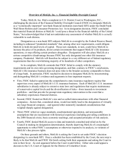 An Overview of MetLife, Inc. v. Financial Stability Oversight Council