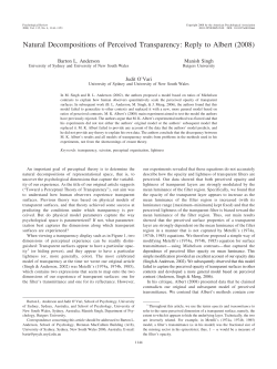 Natural Decompositions of Perceived Transparency: Reply to Albert