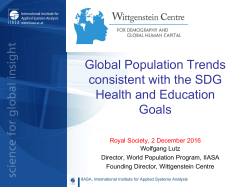 Global Population Trends consistent with the SDG Health