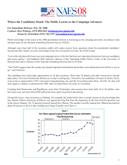 The Public Learns as the Campaign Advances