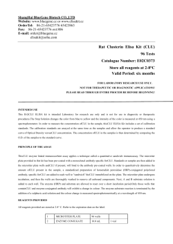 Rat Clusterin Elisa Kit (CLU) 96 Tests Catalogue Number