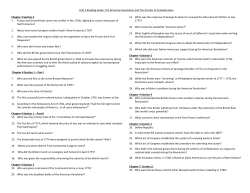 Unit 2 Reading Guide: The American Revolution and The Articles of