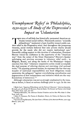 Unemployment cRelief in ^Philadelphia, 1930-1932