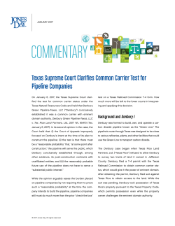 Texas Supreme Court Clarifies Common Carrier Test
