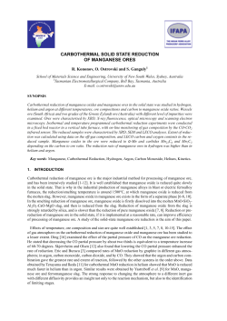 carbothermal solid state reduction of manganese ores