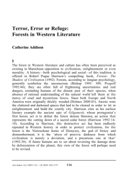 Terror, Error or Refuge: Forests in Western Literature